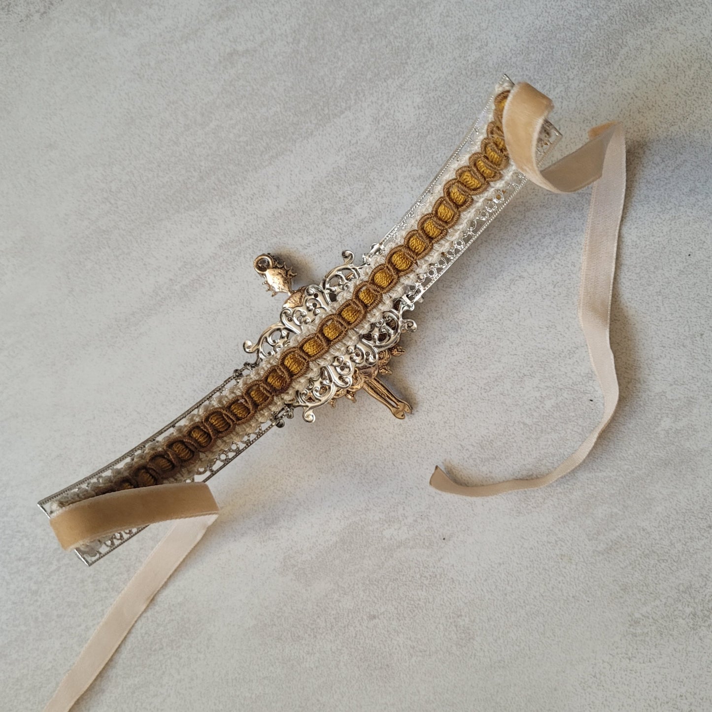 WhatEver collection: The Dance for Me metal choker with a crystal encrusted dancing girl in white with dangling/moving feet, and high quality glass crystals
