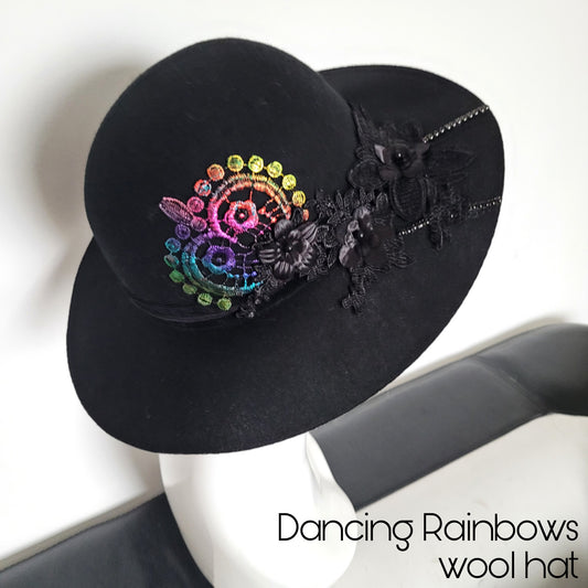 Viveka Gren Revamp, PRIDE edition: Dancing Rainbows wool hat (Medium/size 56)