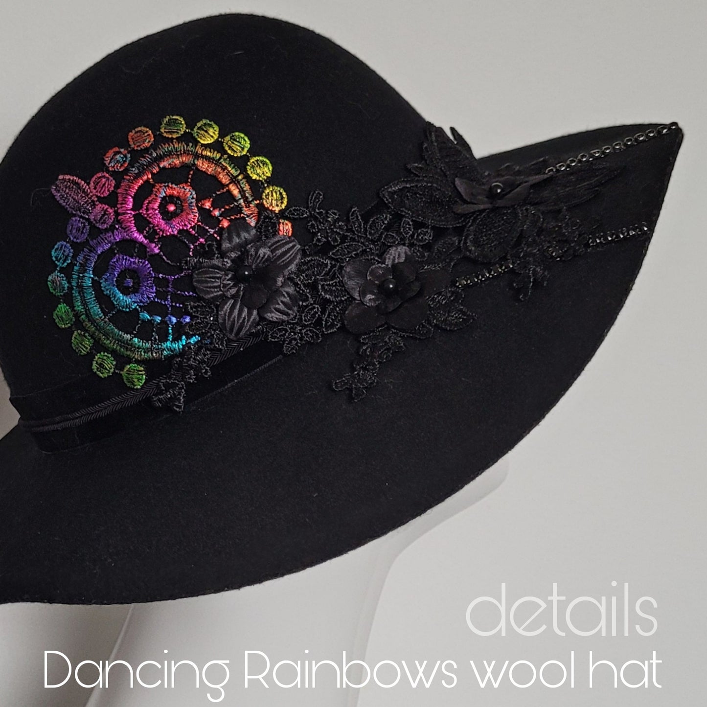 Viveka Gren Revamp, PRIDE edition: Dancing Rainbows wool hat (Medium/size 56)