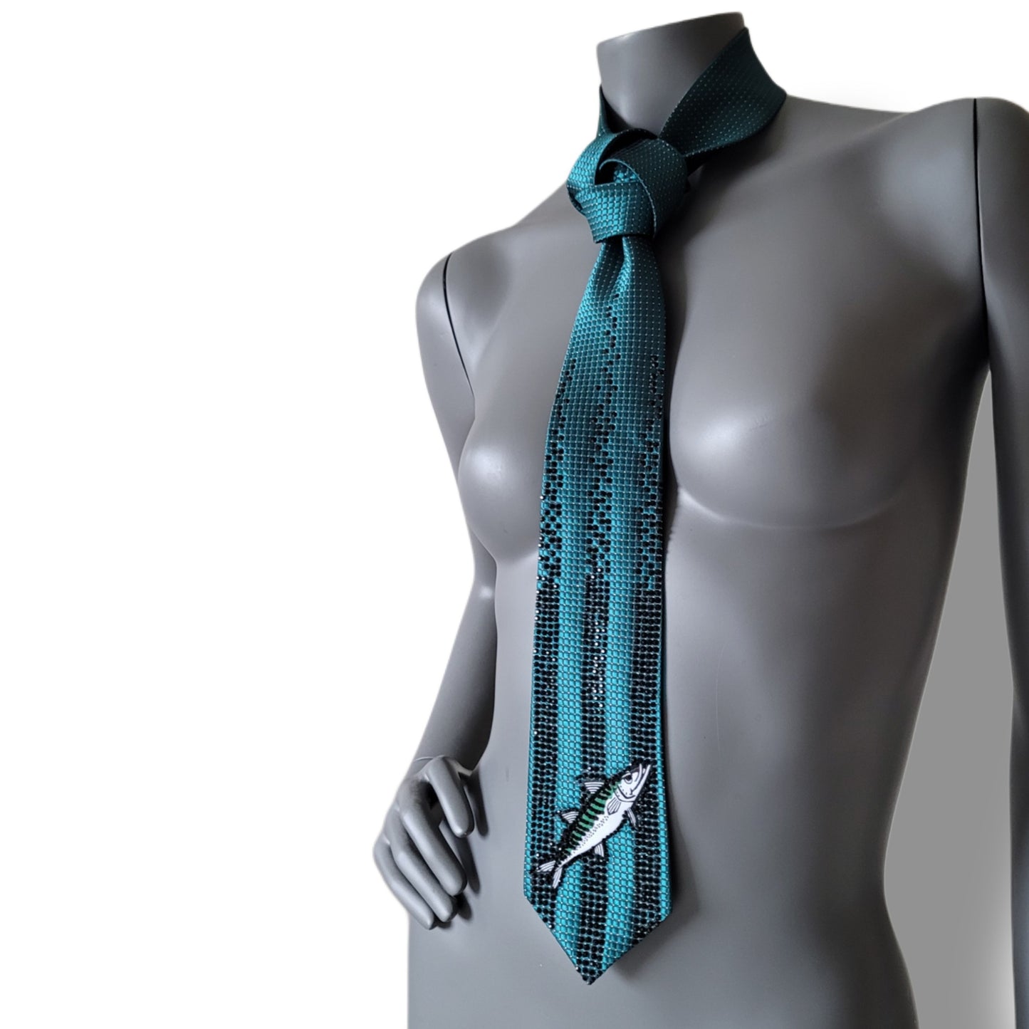 Sportmania collection: De' la GAIS tie, Swedish football (soccer) supporter necktie with 1500 sparkling glass crystals. MADE TO ORDER, 4 weeks delivery time