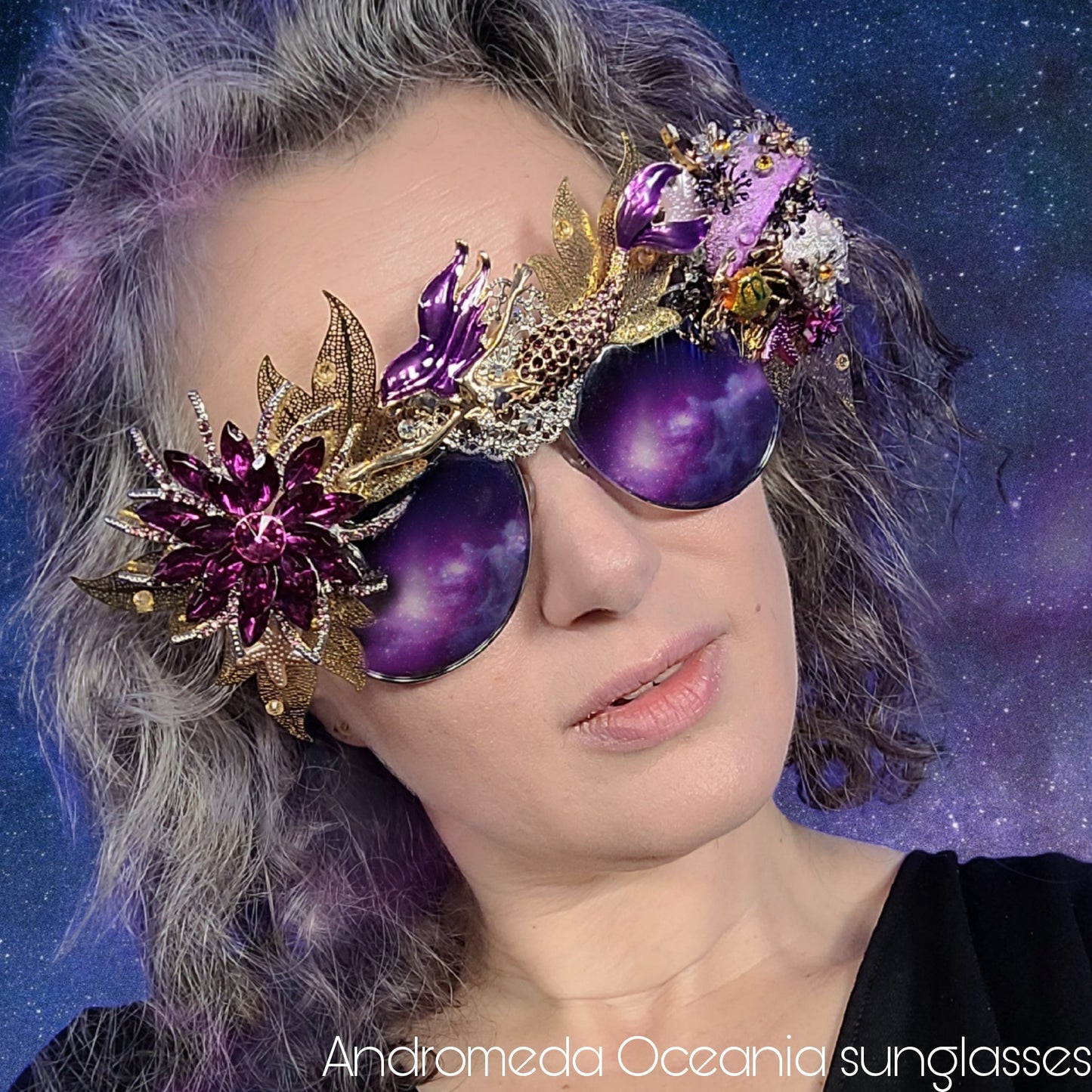 Shifting Depths collection: the Andromeda Oceania sculptural sunglasses