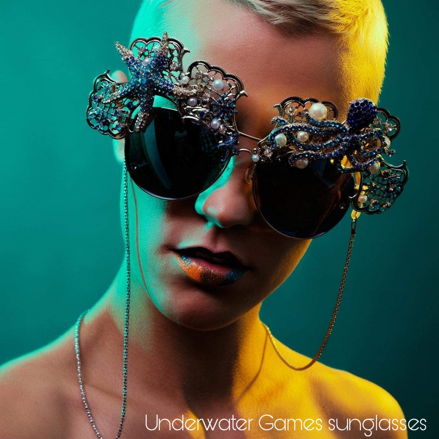 Shifting Depths collection: the Underwater Games sculptural sunglasses