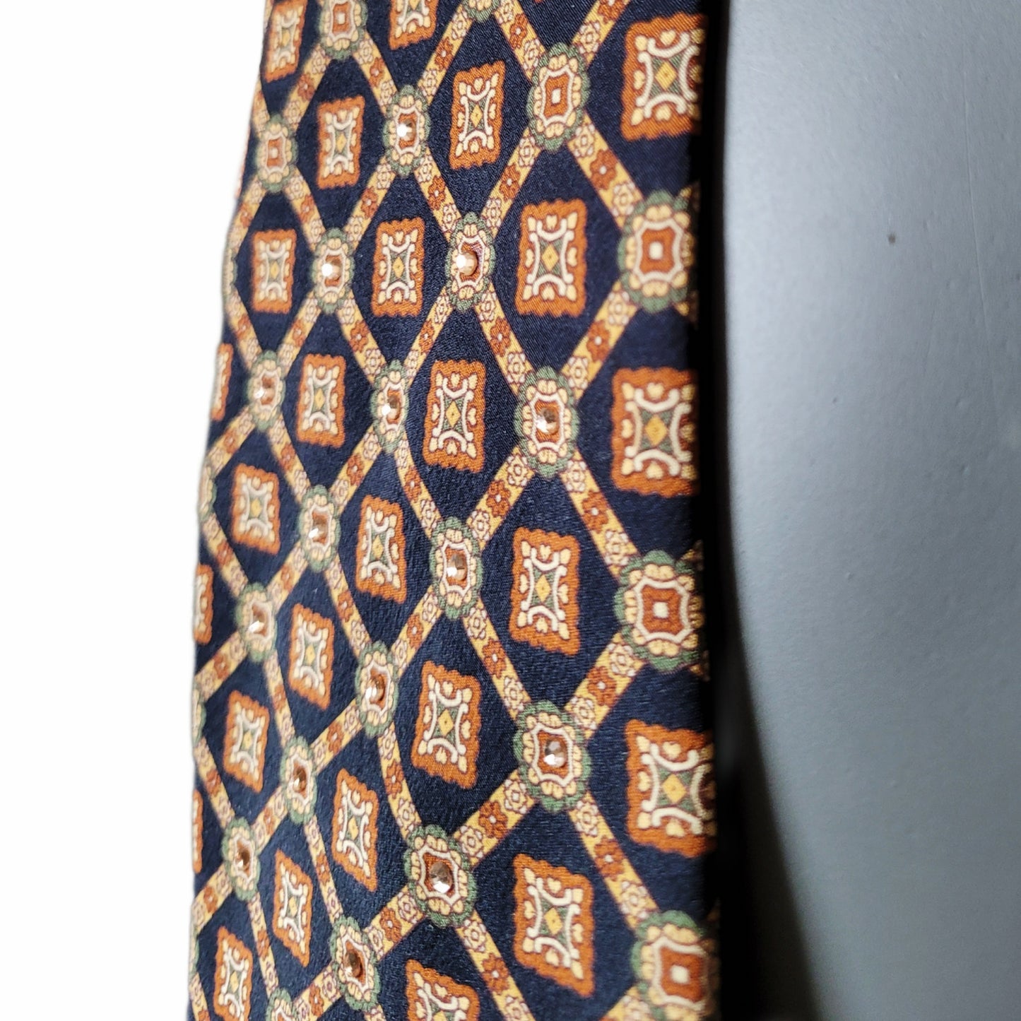 Tie it Together collection: Salvatore tie, vintage Italian silk necktie with citrin glass crystals