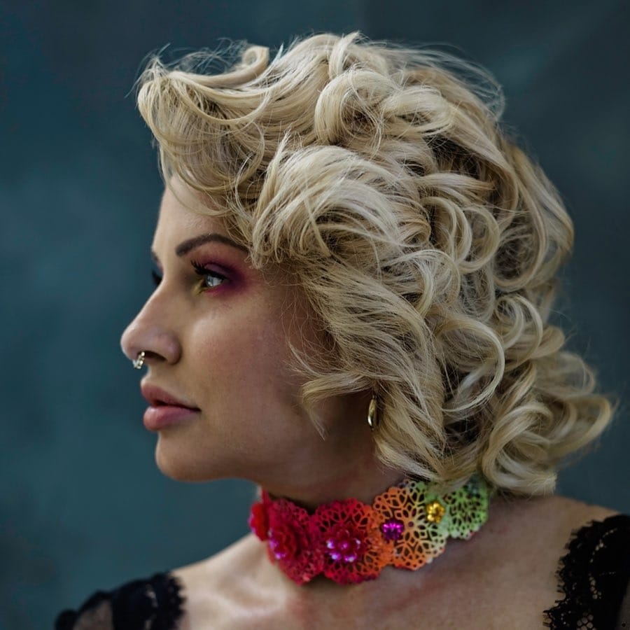 Neon Rainbow collection: The Neon Sakura Flourocent Metal Choker