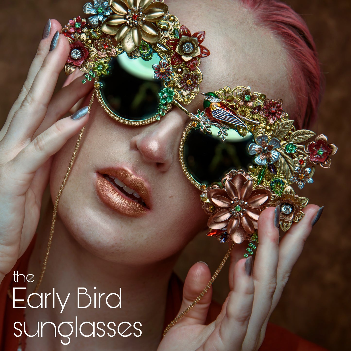 Bespoke order: Wearable art sunglasses, flamboyant showpiece sunnies (1 spot available for March - May 2024)