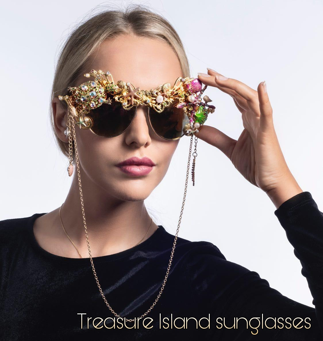Shifting Depths collection: the Treasure Island sculptural sunglasses