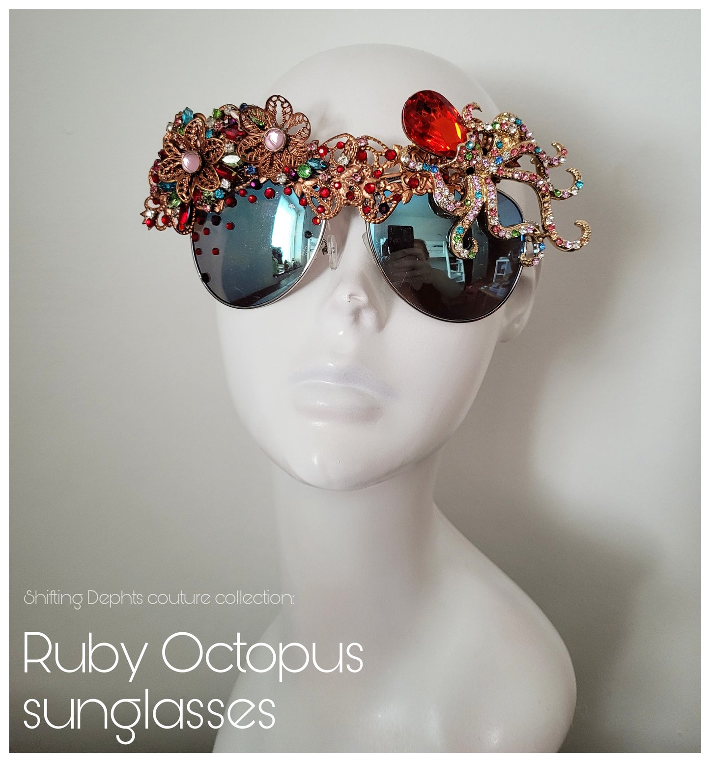 Shifting Depths collection: the Ruby Octopus showpiece sunglasses