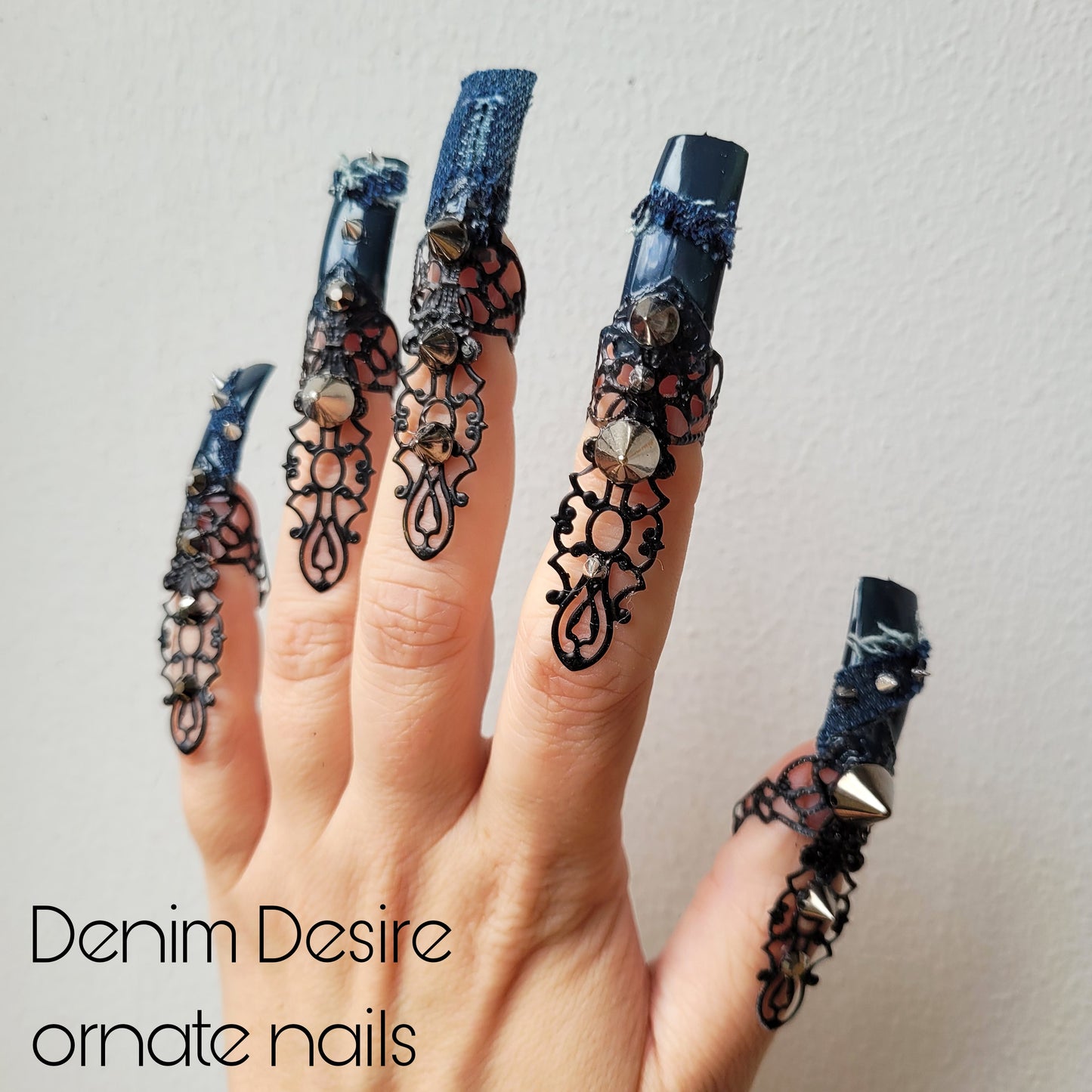 Made-to-order: the Denim Desire ornate nails