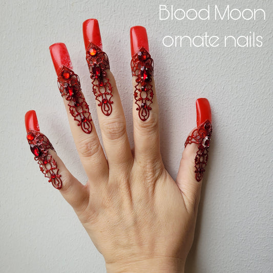 Made-to-order: the Blood Moon ornate nails