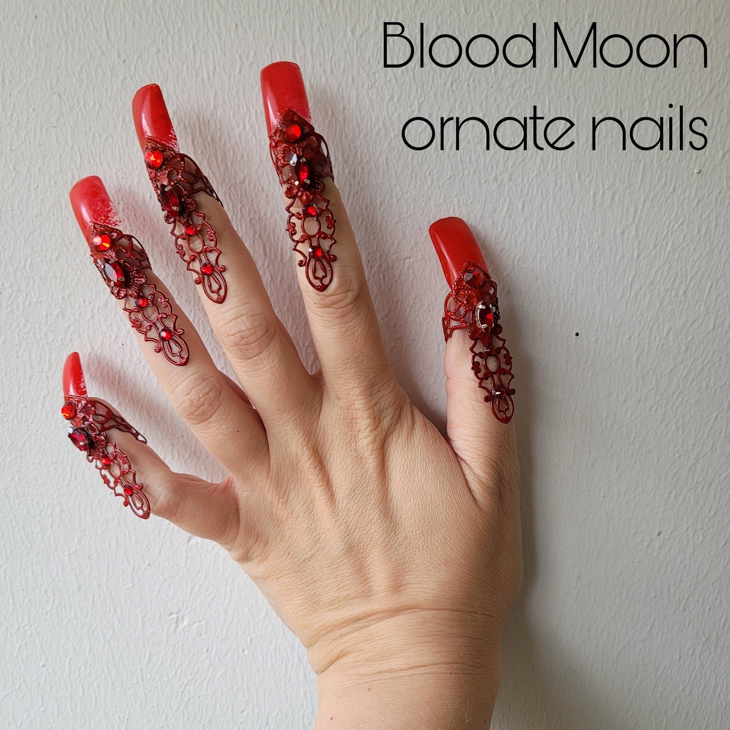 Made-to-order: the Blood Moon ornate nails