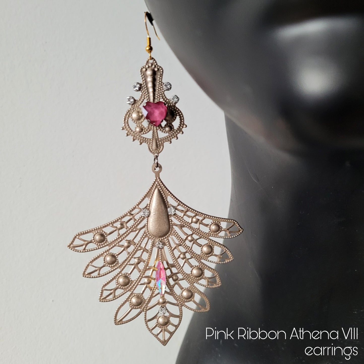 Deusa ex Machina collection: The Pink Ribbon Athena earrings