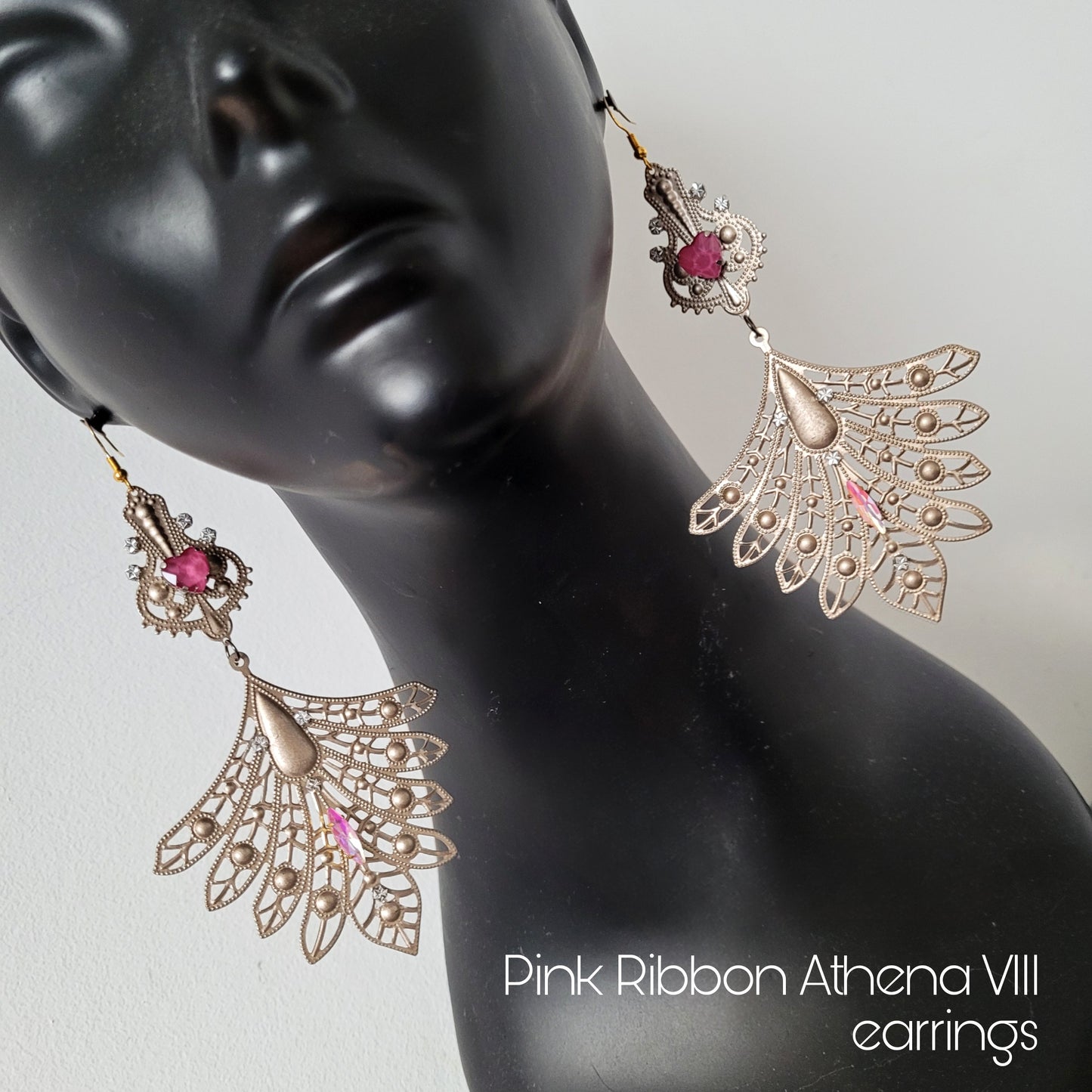 Deusa ex Machina collection: The Pink Ribbon Athena earrings