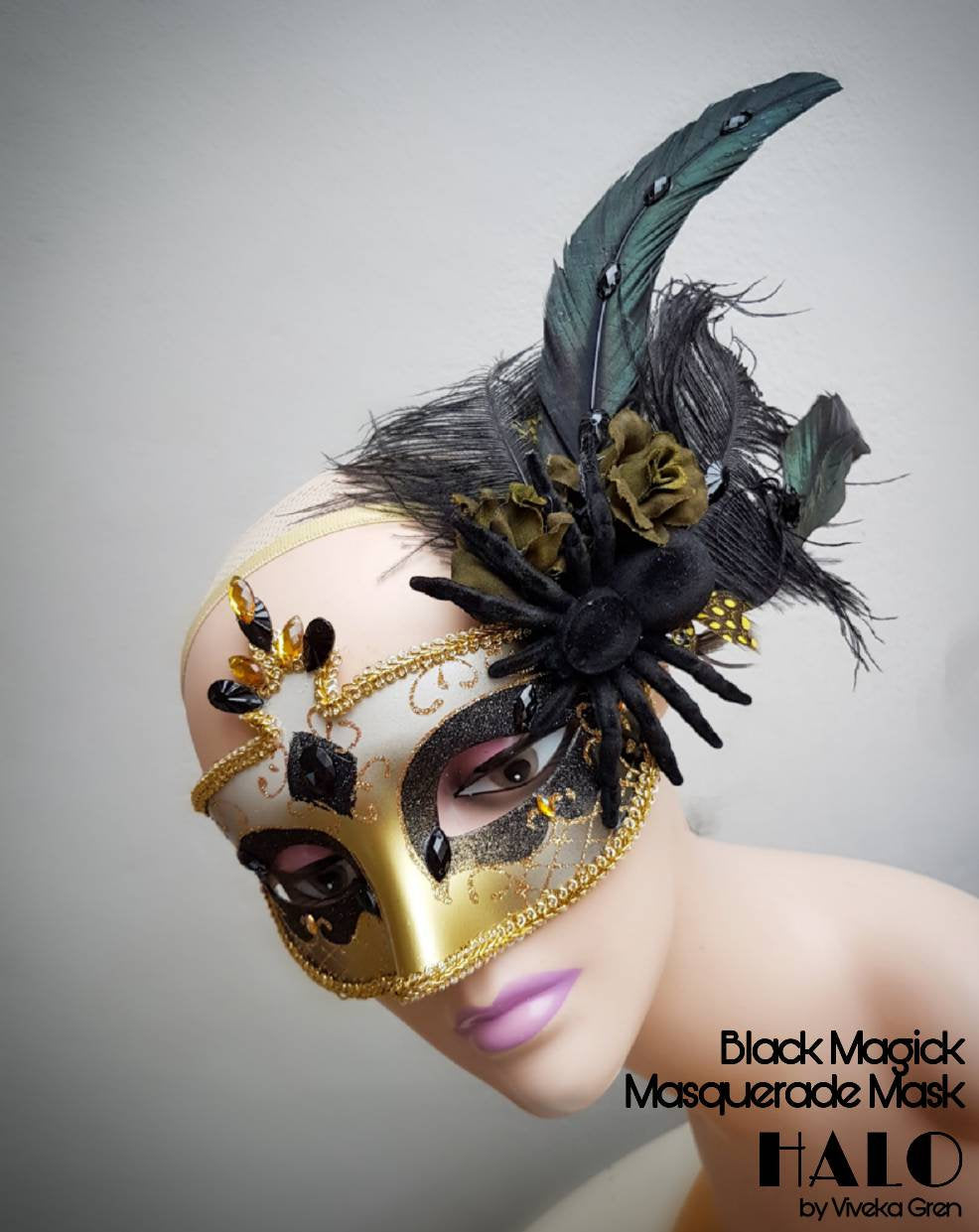 The Black Magick Masquerade Mask: Venetian style carnival mask