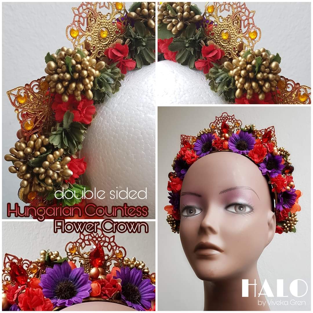 The Hungarian Countess flower crown, reversable headpiece