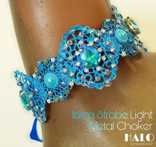 The Ibiza Strobe Light Flourocent Metal Choker