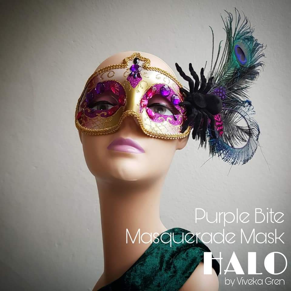 The Purple Bite Masquerade Mask: Venetian style carnival mask