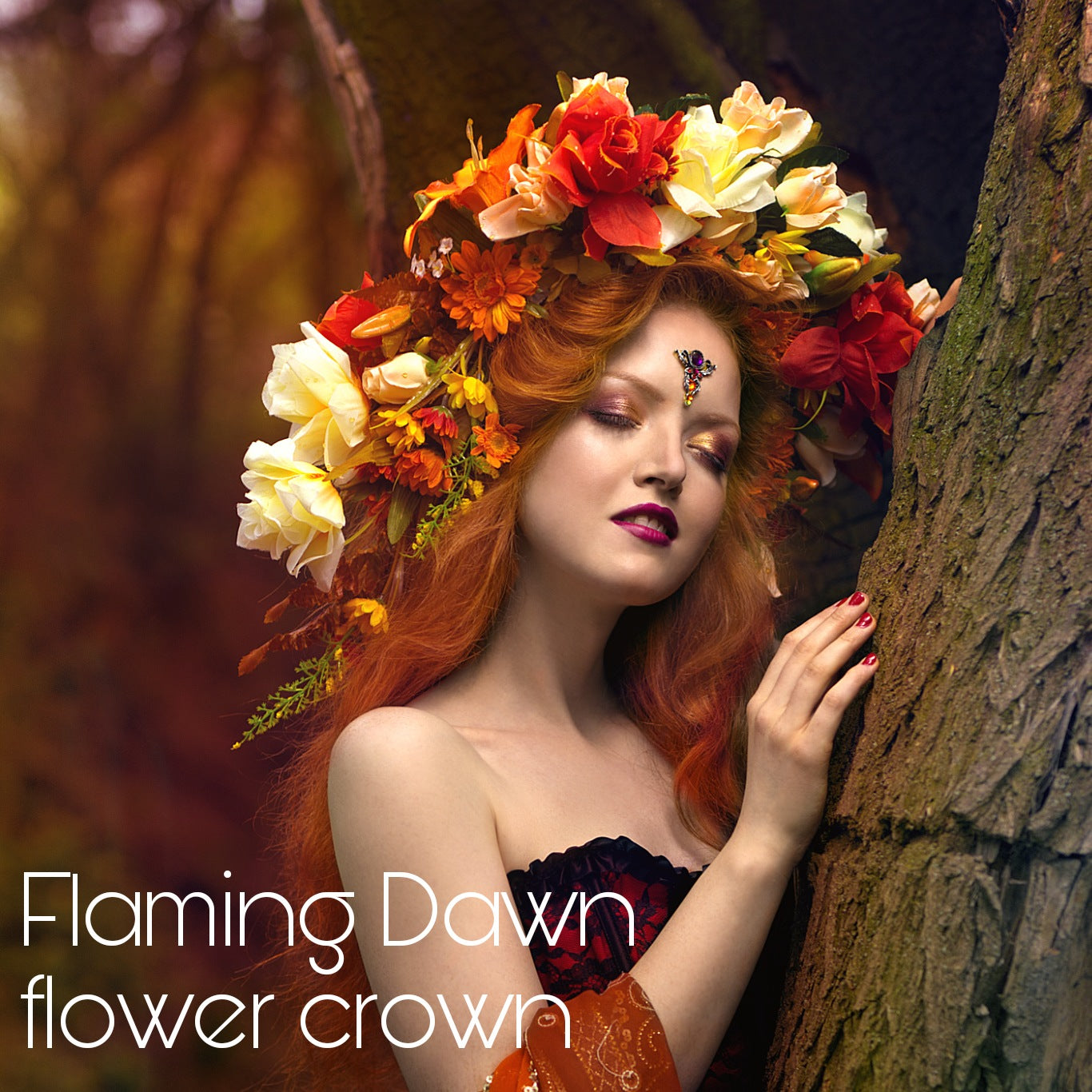 The Flaming Dawn Flower Crown