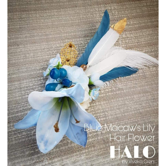 The Blue Macaw's Lily Hair Flower