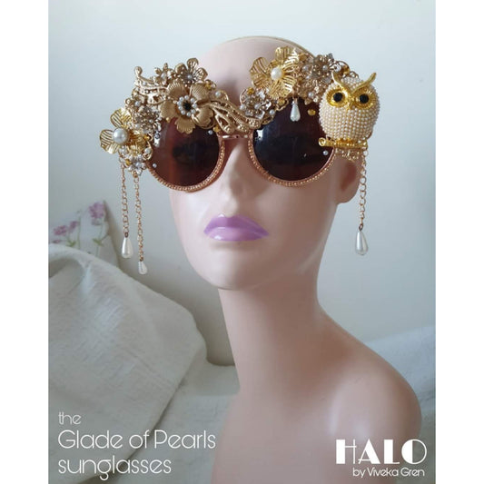 Dreams in Ivory: The Glade of Pearls (bridal) couture sunglasses