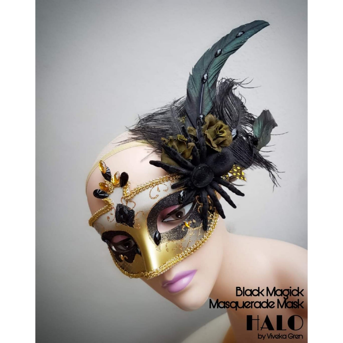 The Black Magick Masquerade Mask: Venetian style carnival mask