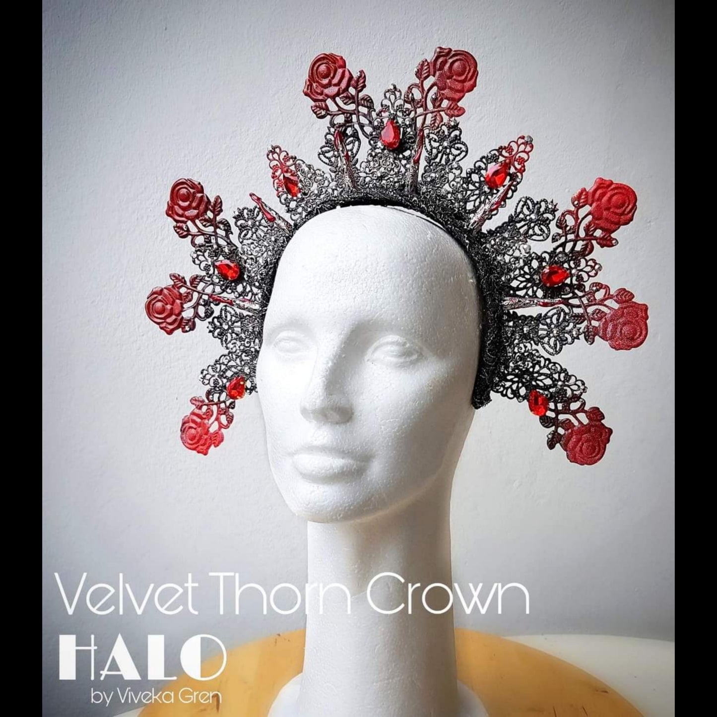 The Velvet Thorn gothic crown, reactive in UV lights
