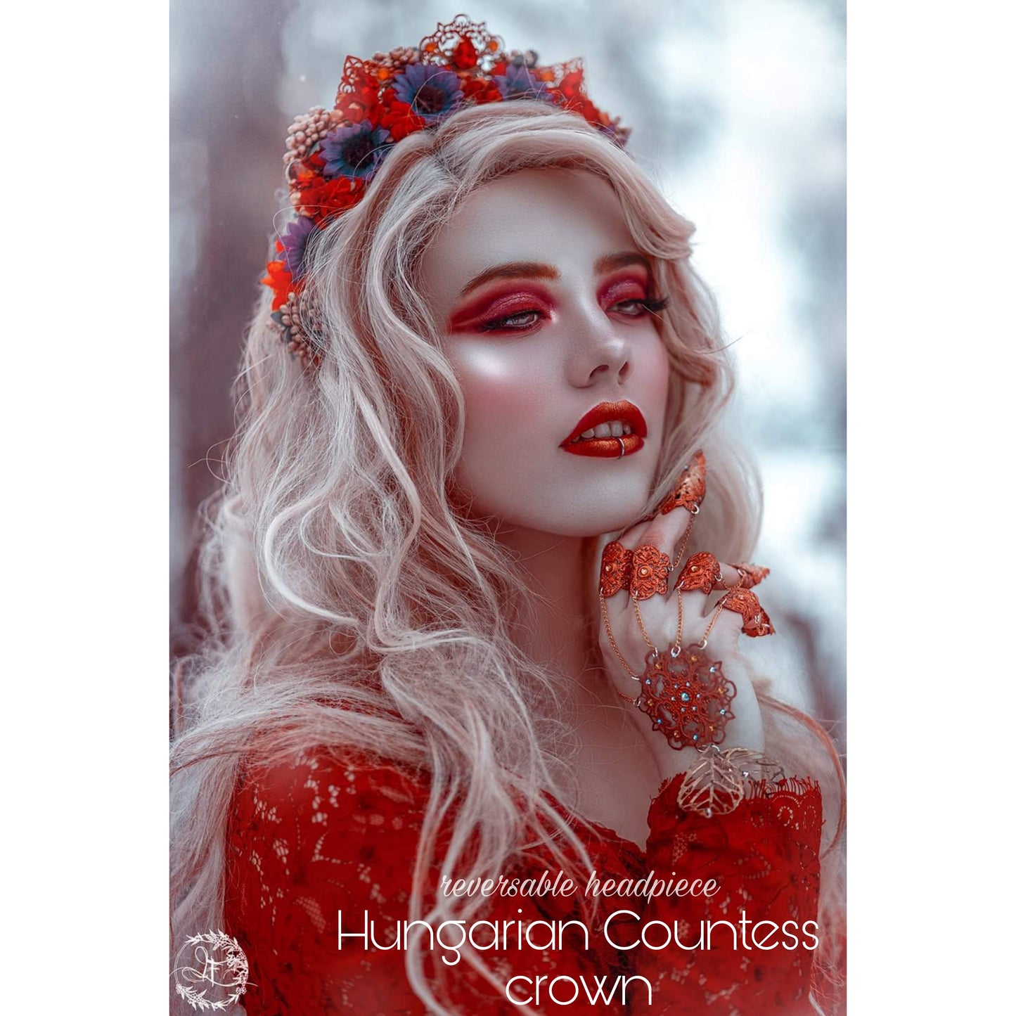 The Hungarian Countess flower crown, reversable headpiece