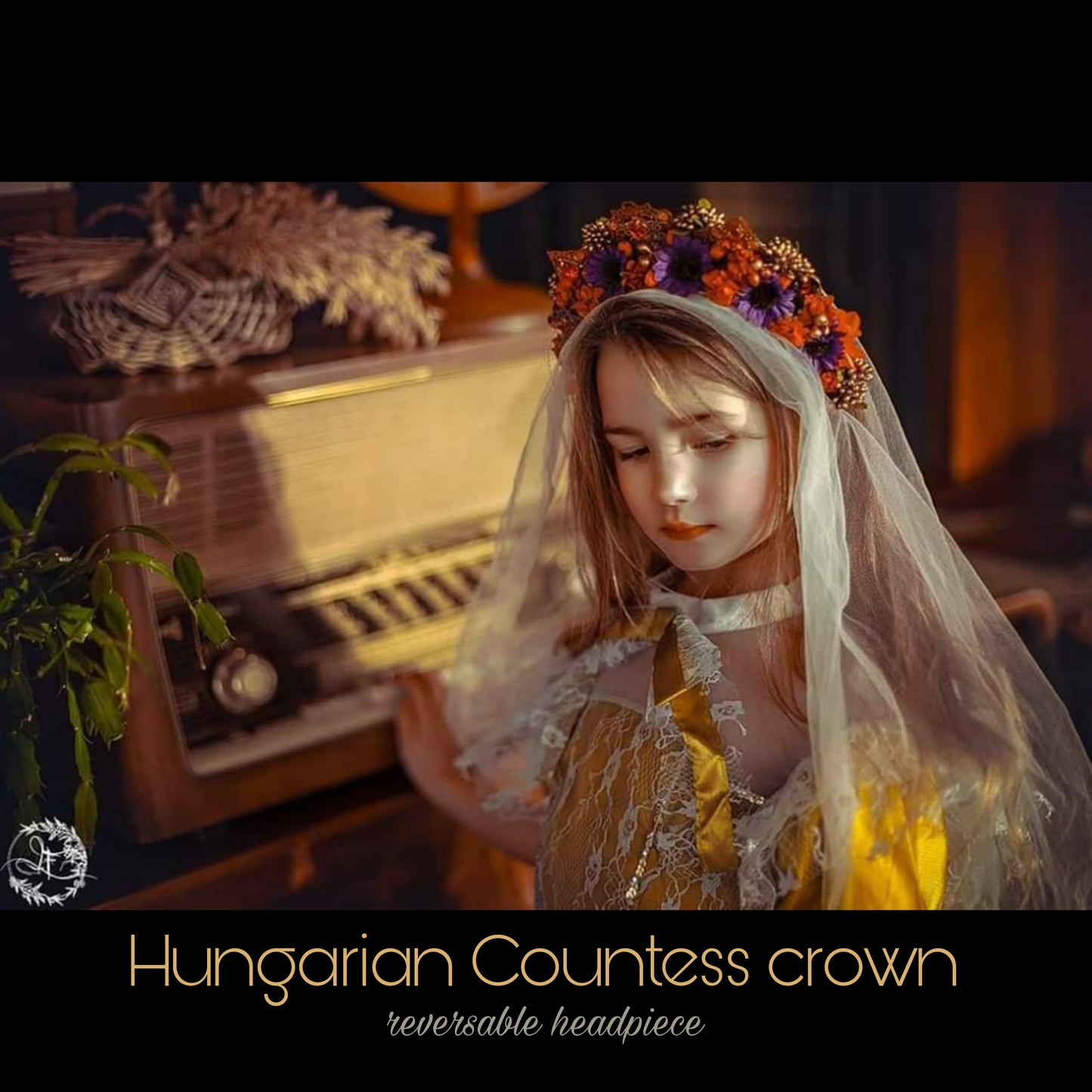 The Hungarian Countess flower crown, reversable headpiece