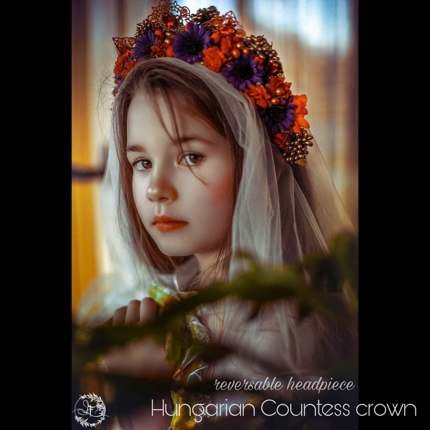 The Hungarian Countess flower crown, reversable headpiece