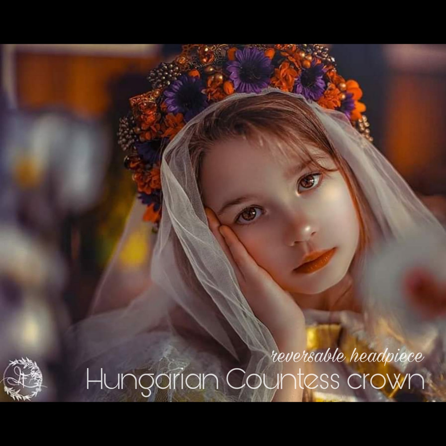 The Hungarian Countess flower crown, reversable headpiece