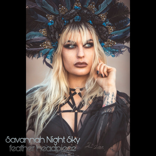 The Savannah Night Sky feather headdress