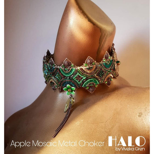 Shades of Apple sustainable mini collection: the Apple Mosaic metal choker