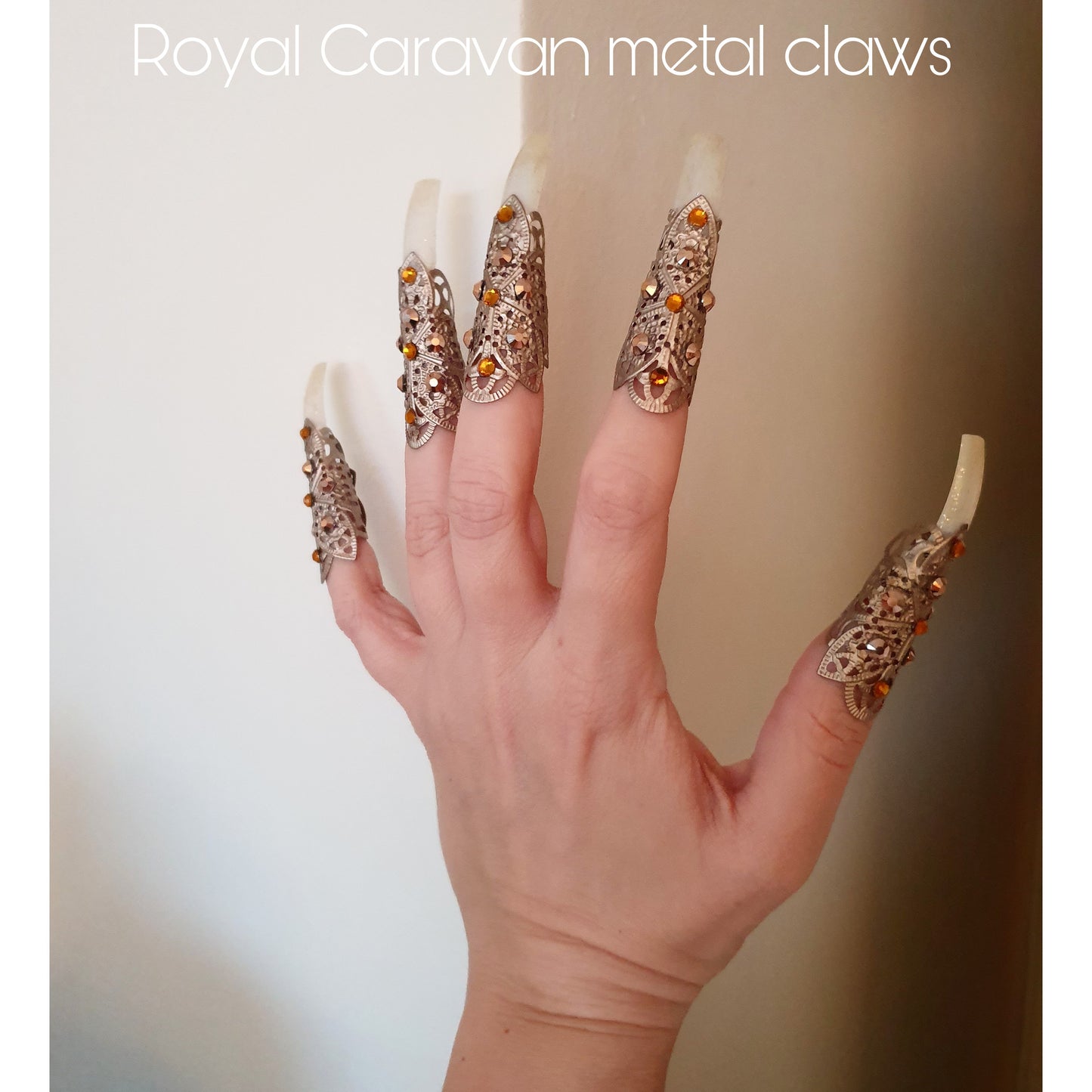 The Royal Caravan metal claws with ring in pale antique gold (set of 5 claws)