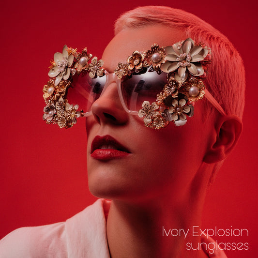 Dreams in Ivory collection: The Ivory Explosion (bridal) couture sunglasses