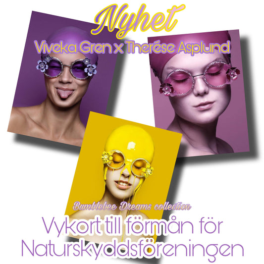 Bumblebee Dreams collection: Postcard x 3 pcs | YELLOW | PINK | PURPLE