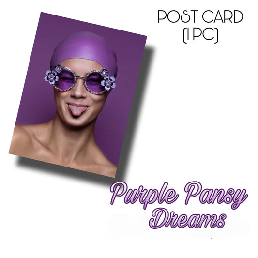 Bumblebee Dreams collection: Purple Pansy Dreams Postcard