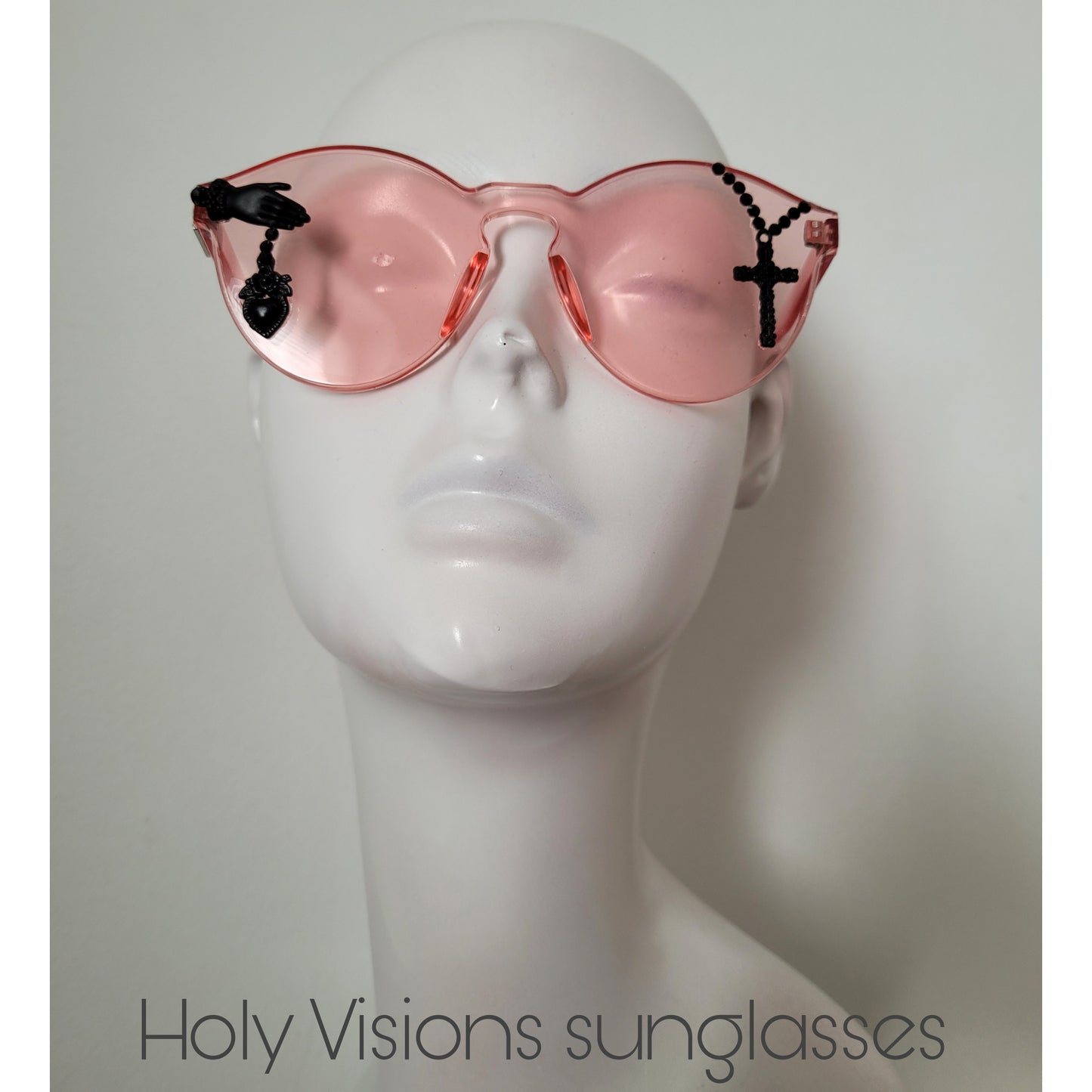 Plexi Visions collection: The Holy Visions sunglasses, limited edition design with sacred heart & crucifix (3 colours)