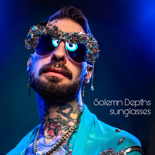Shifting Depths collection: the Solemn Depths sculptural sunglasses