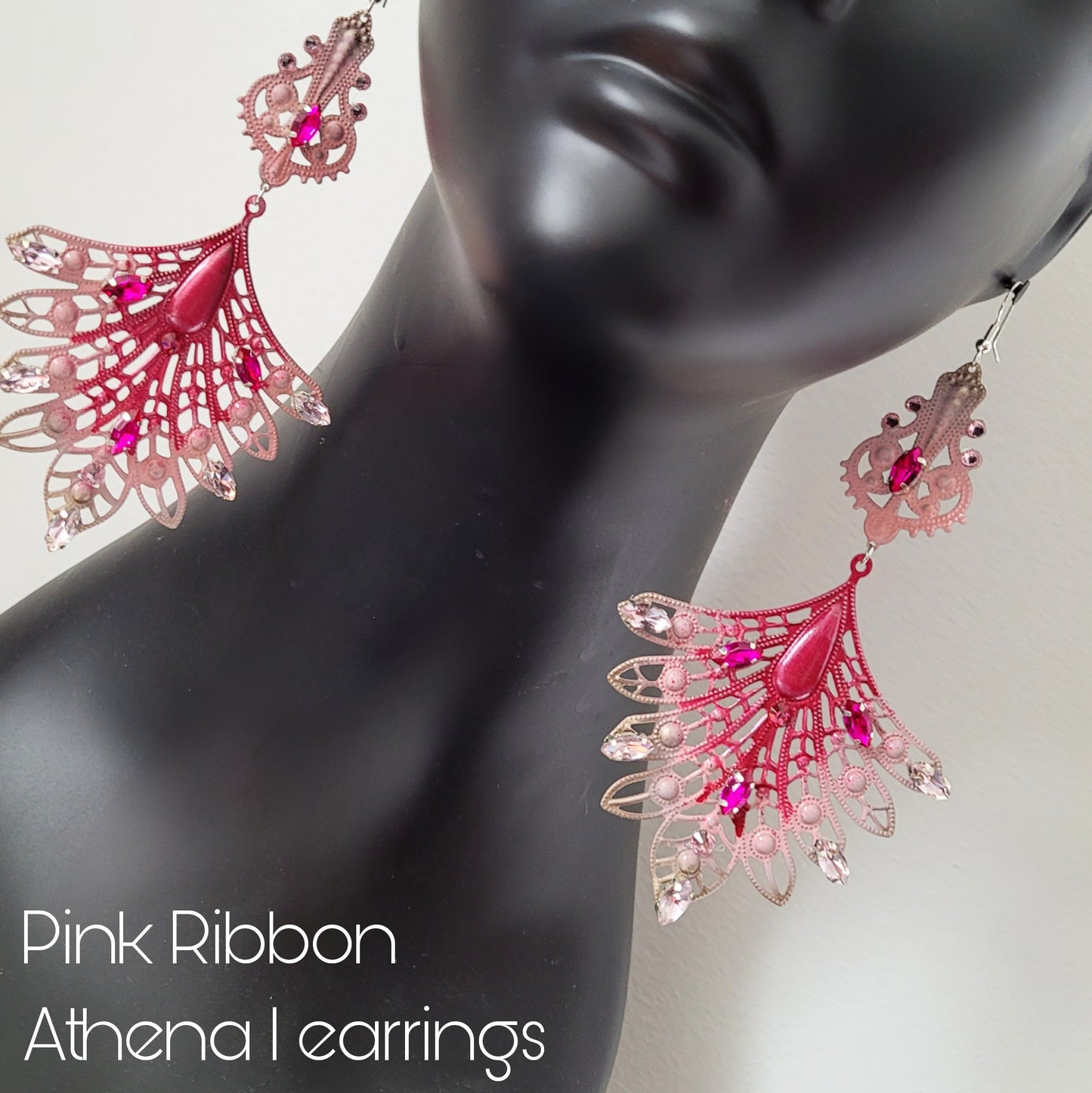 Deusa ex Machina collection: The Pink Ribbon Athena earrings