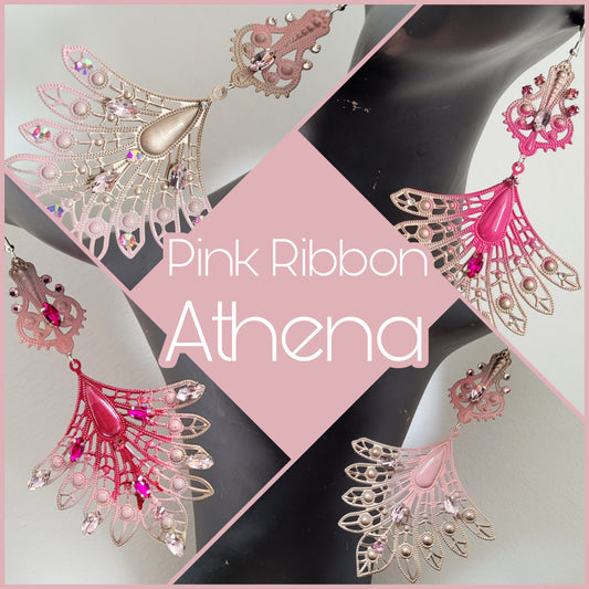 Deusa ex Machina collection: The Pink Ribbon Athena earrings