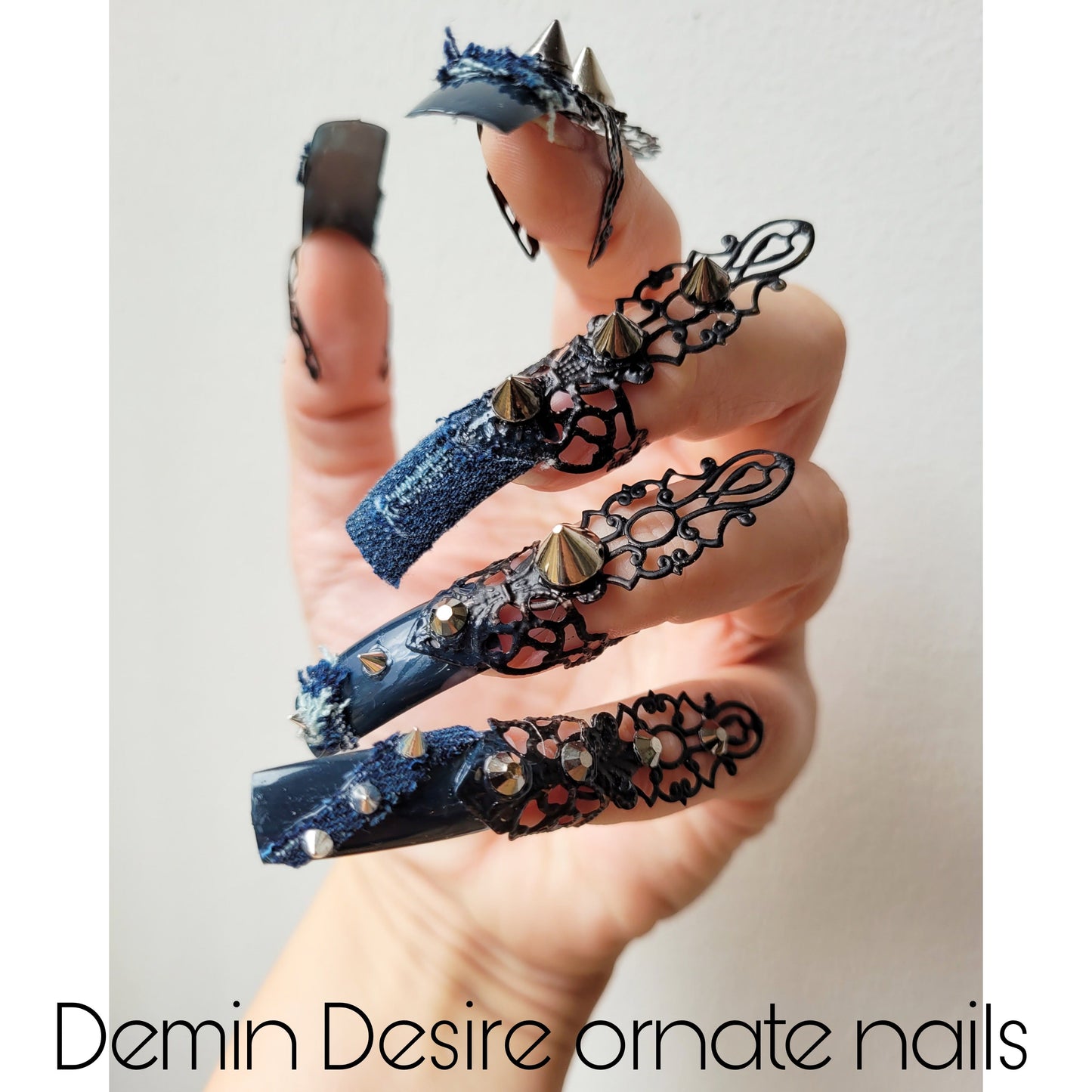 Made-to-order: the Denim Desire ornate nails