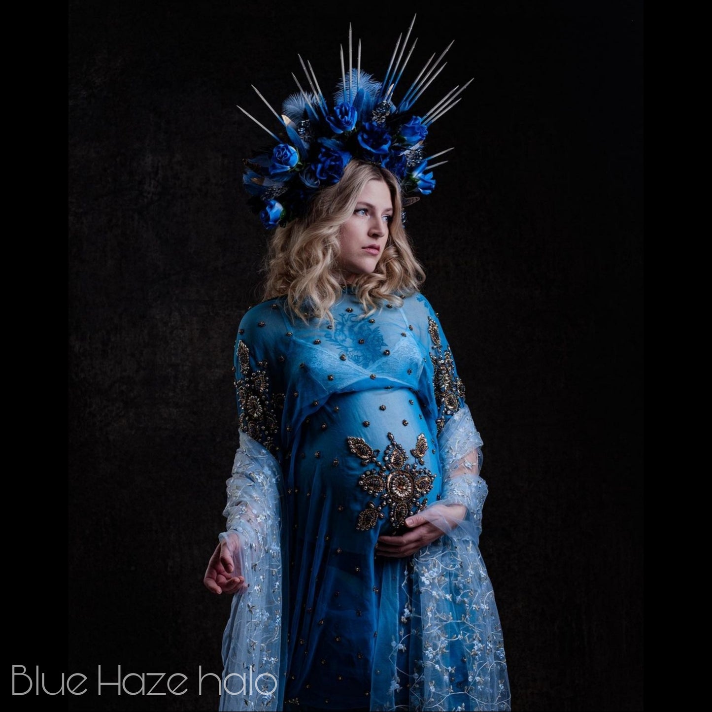 The Blue Haze flower headdress