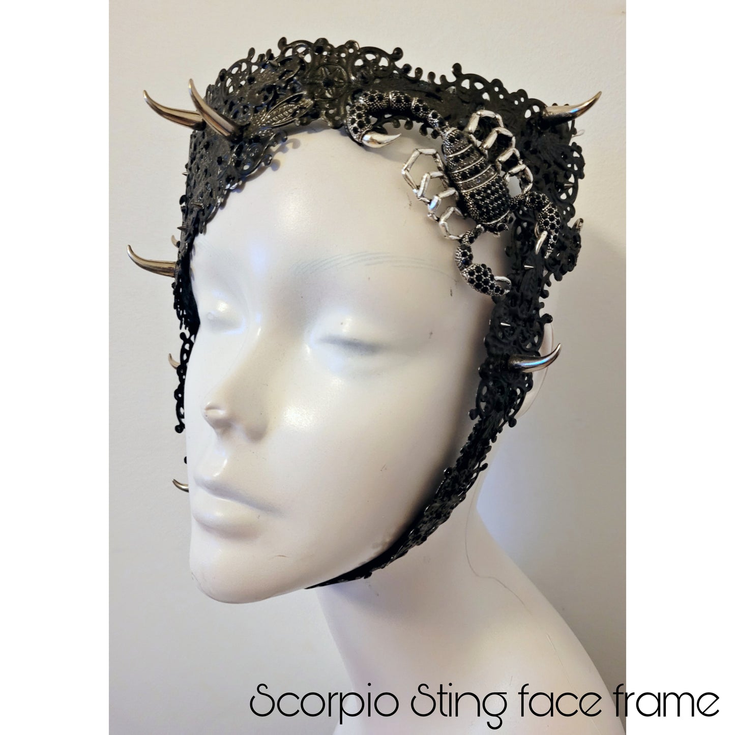 Scorpio Sting face frame, wearable art headpiece