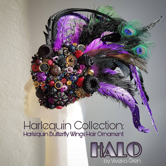 Harlequin Collection: The Harlequin Butterfly Wings hair ornament