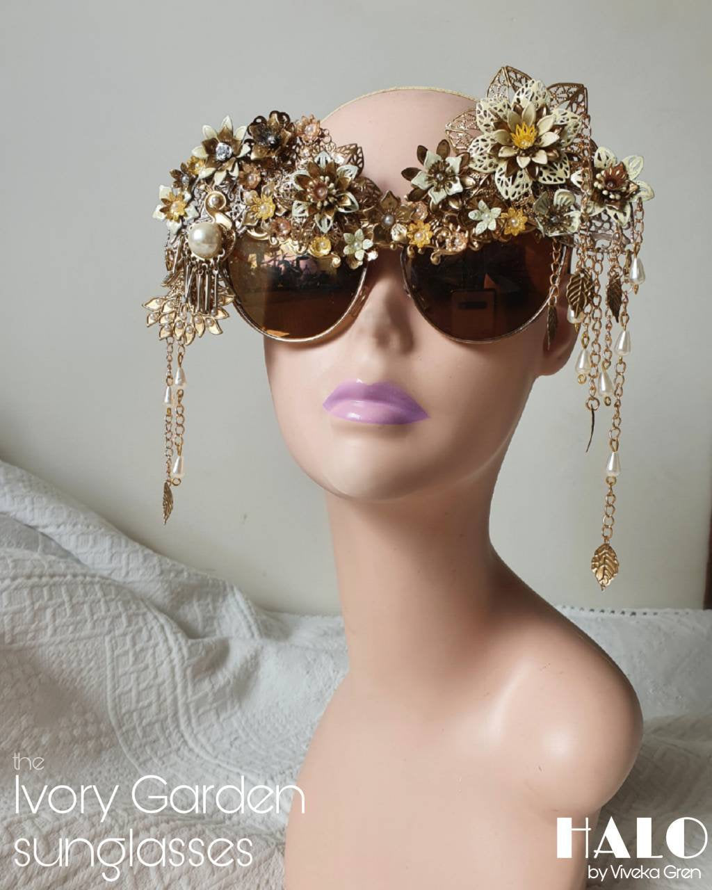 Dreams in Ivory collection: The Ivory Garden (bridal) couture sunglasses