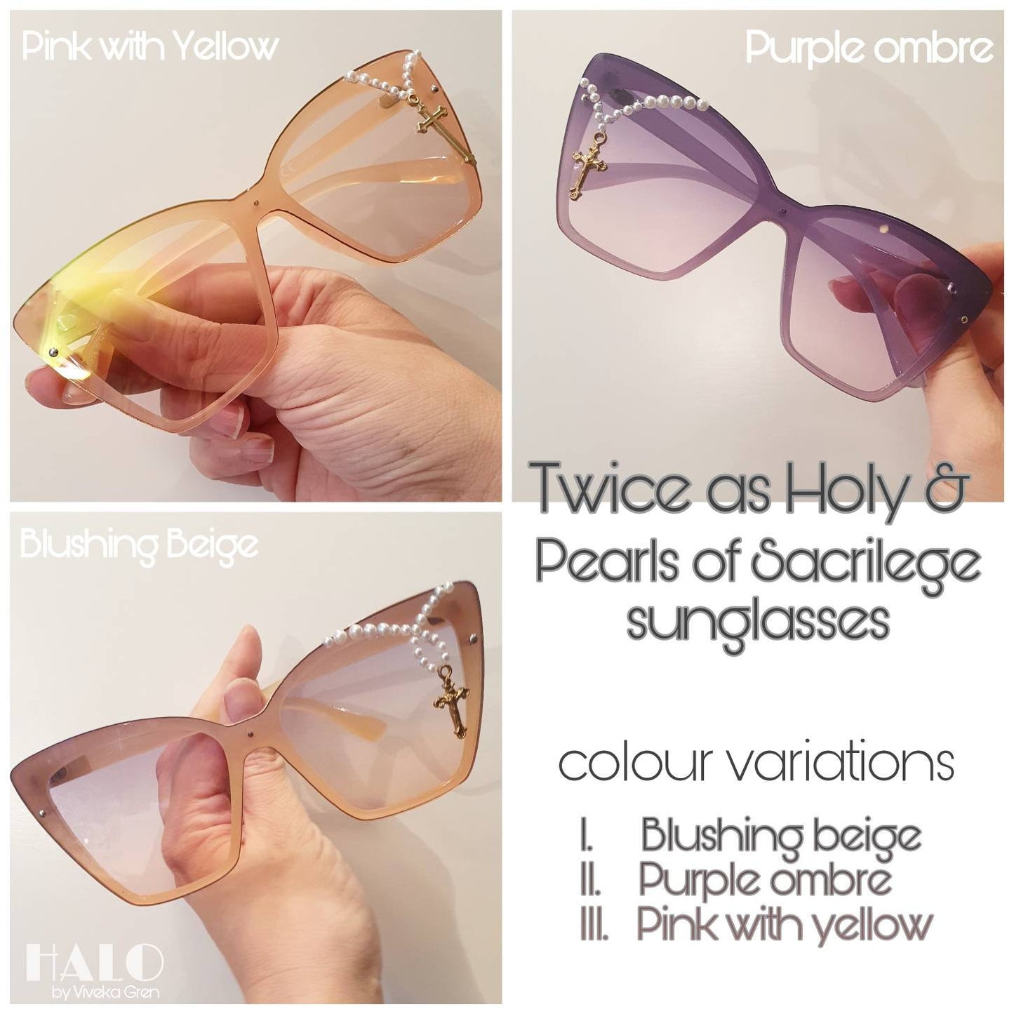 Sacrilegious Collection: The Twice as Holy sunglasses, (three colour variations) limited edition