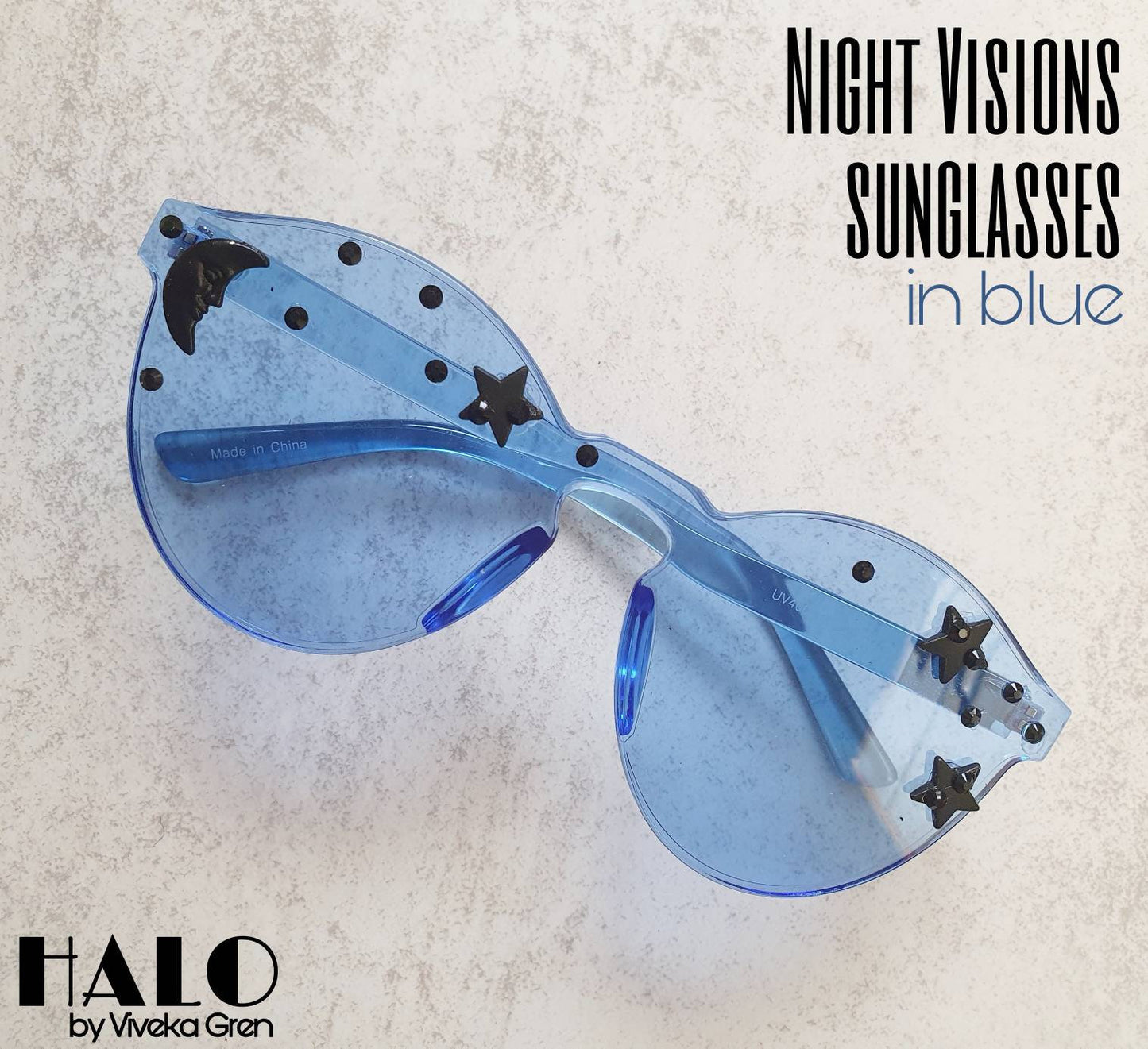 Plexi Visions collection: The Night Visions sunglasses, limited edition design with stars & moon (3 colours)