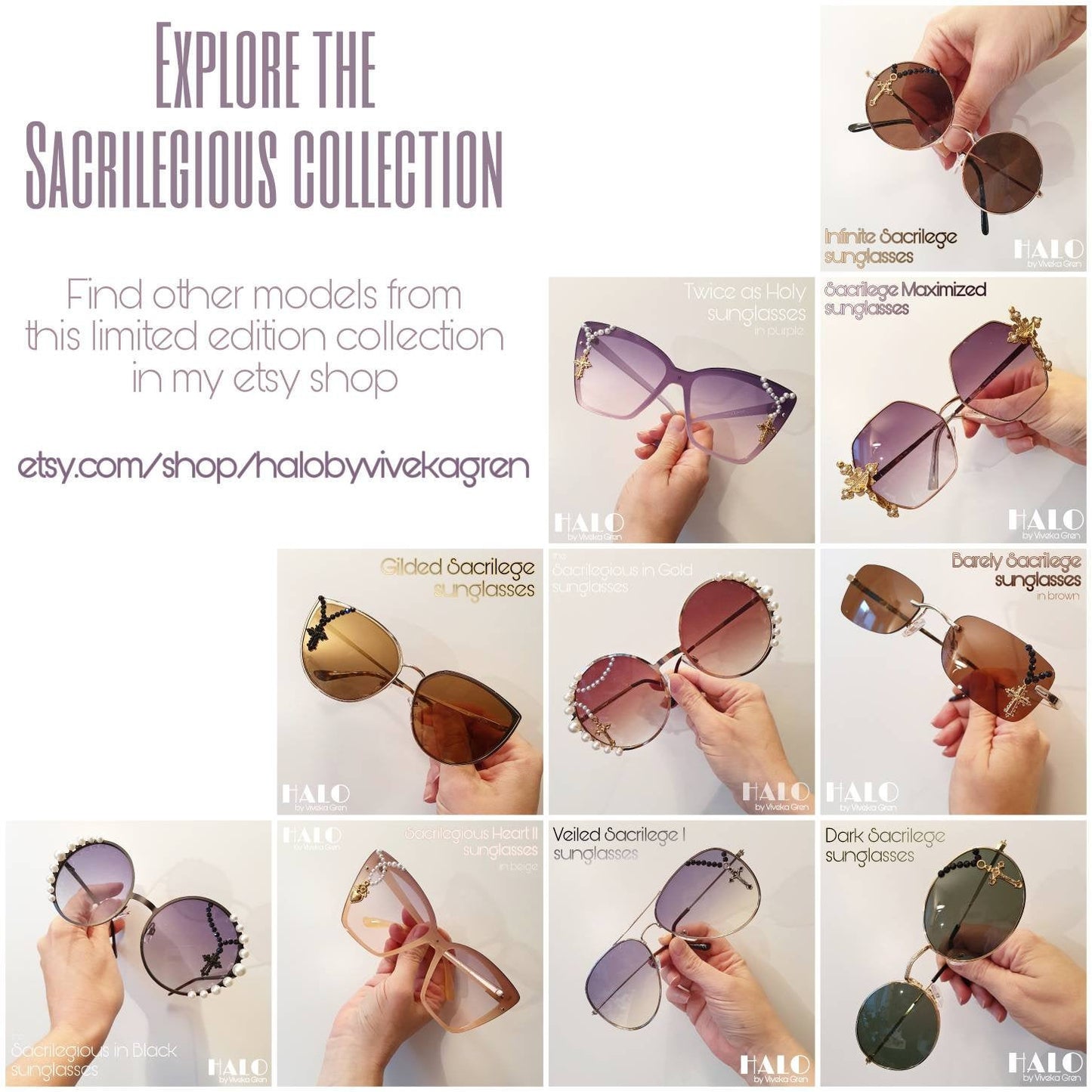 Sacrilegious Collection: The Dark Sacrilege sunglasses, oval unisex frames