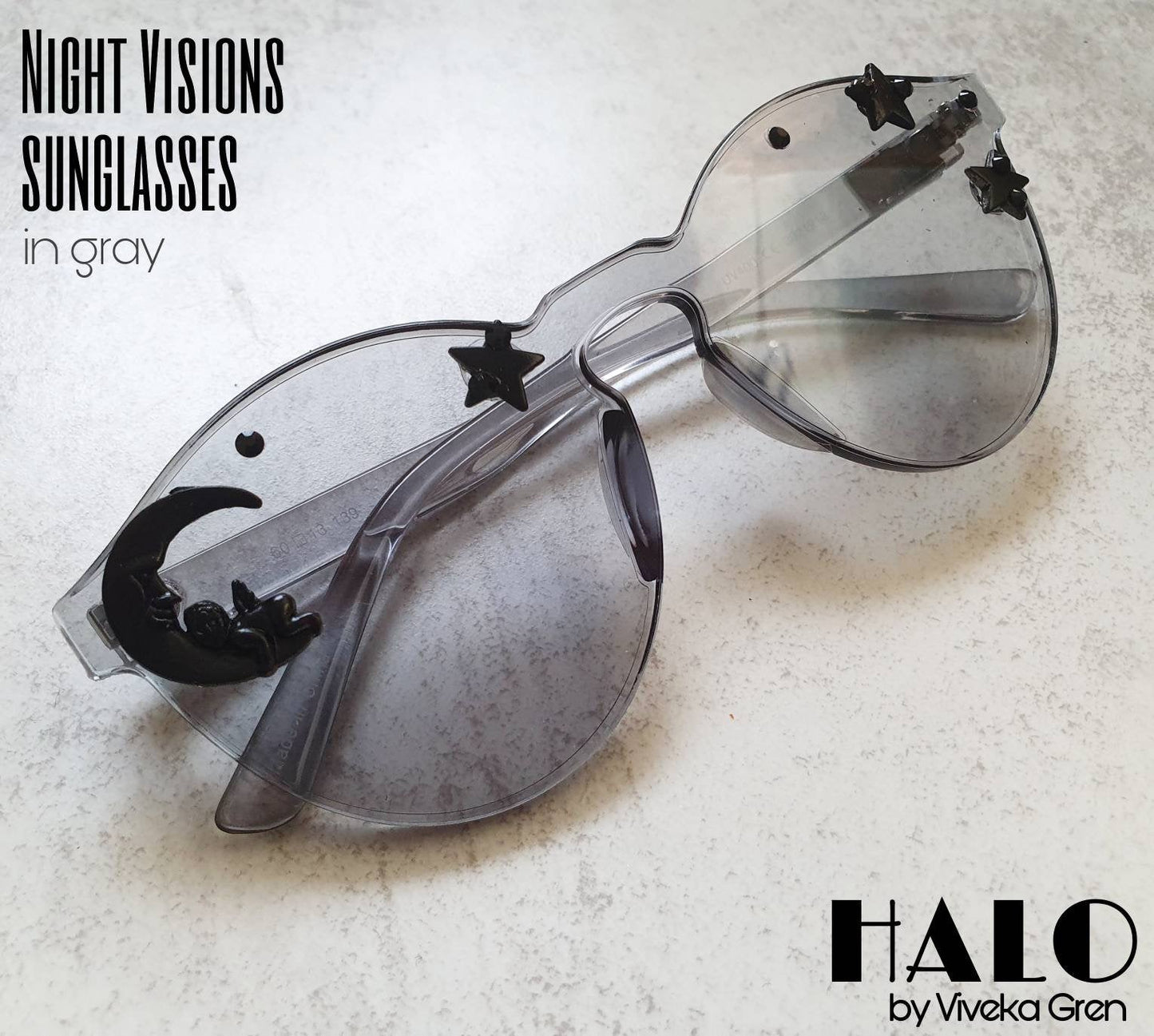 Plexi Visions collection: The Night Visions sunglasses, limited edition design with stars & moon (3 colours)